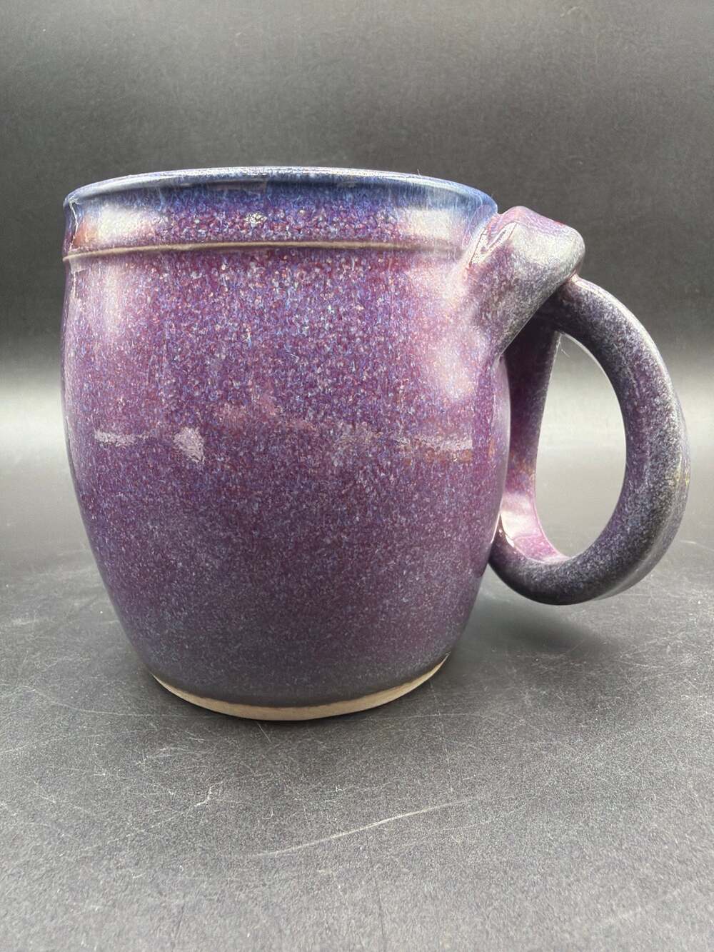 Mick Schwartz Earth & Fire Porcelain Mug Purple Blue Flambé Glaze Signed Studio